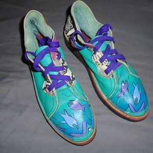 SoleTech hand painted fish 8.5 shoes women's